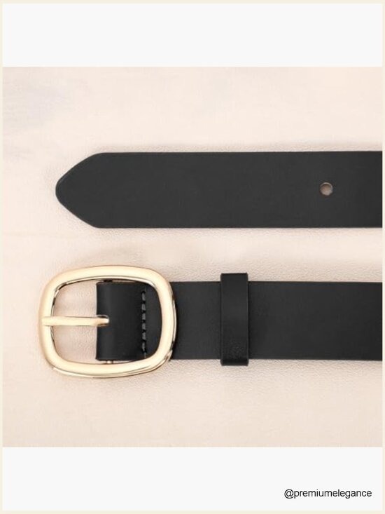 Faux Leather Belt with Gold Buckle for Jeans Pants Dresses main image 7